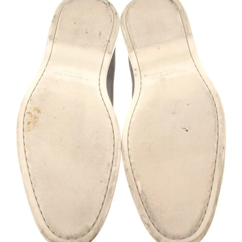 Light Gray Suede Slip-On Loafers